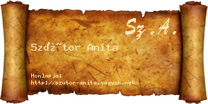 Szútor Anita névjegykártya